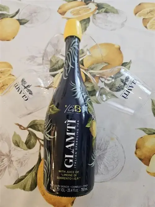 Вино пенлив чай Лимон/Glamti italian sparkling tea wine 5% alc. 150 ml
